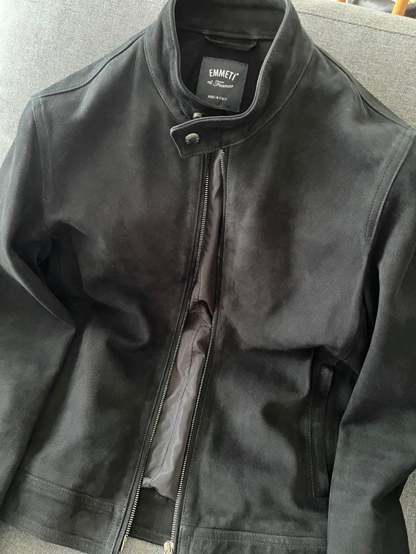 EMMETI / JURI BEAMS スエード シングル ライダースジャケット