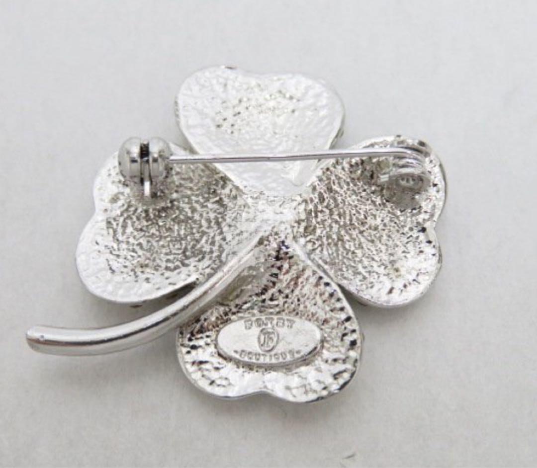 美品　FOXEY フラワーブローチ　ラインストーン　オレンジ　フォクシー