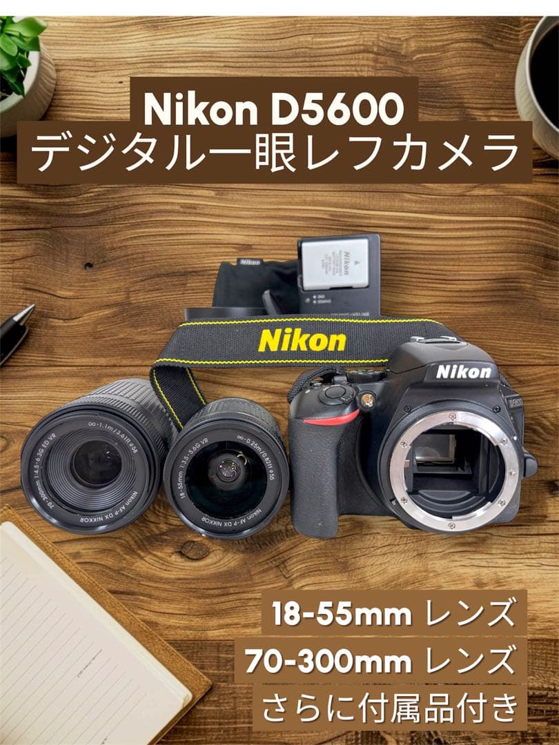 【美品、シャッター数2900回極小】ニコン Nikon D5600 ダブルズーム