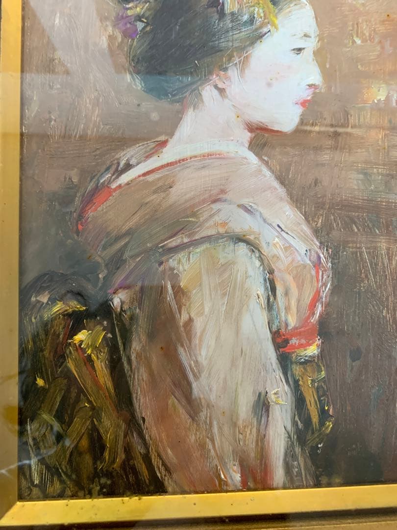 ★底値★近日出品終了★14万円超〜★鬼頭鍋三郎　「舞妓」　1966 油彩