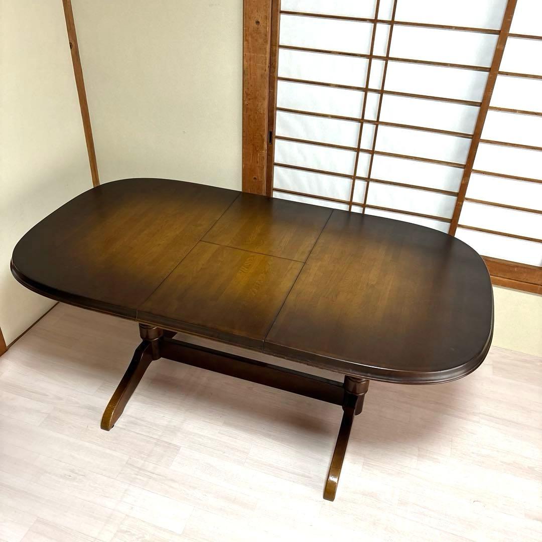 【良品】飛騨産業 伸長式 ダイニングテーブル エクステンションテーブル