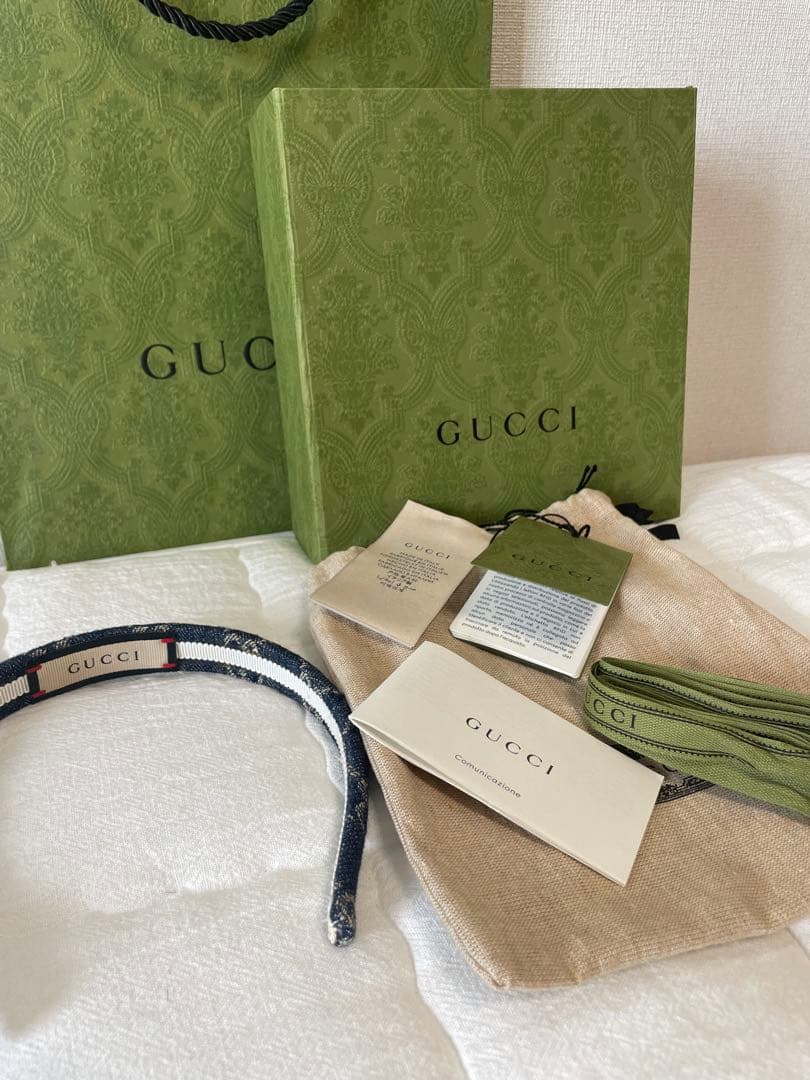GUCCI グッチ デニムカチューシャ インディゴブルー（ほぼ未使用）