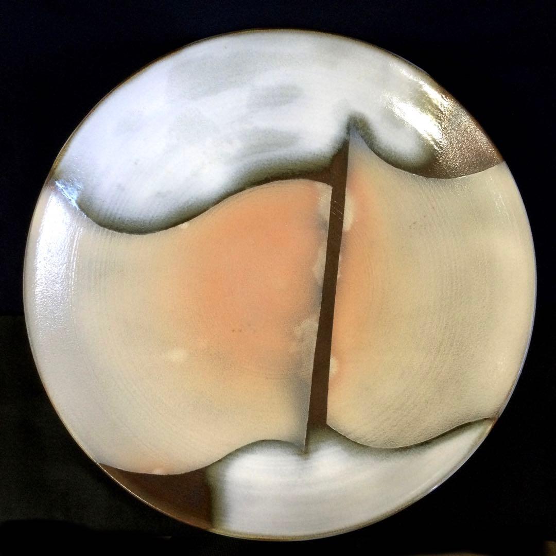 萩焼 白釉鉢 大皿 大野誠二作 供箱付 B824