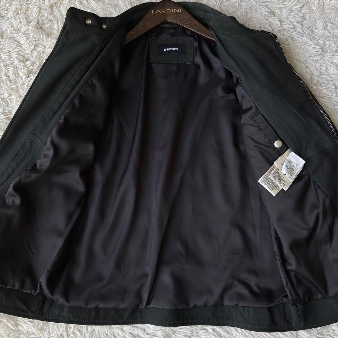 (XL相当) DIESEL スエード ライダースジャケット ラムレザー カーキ