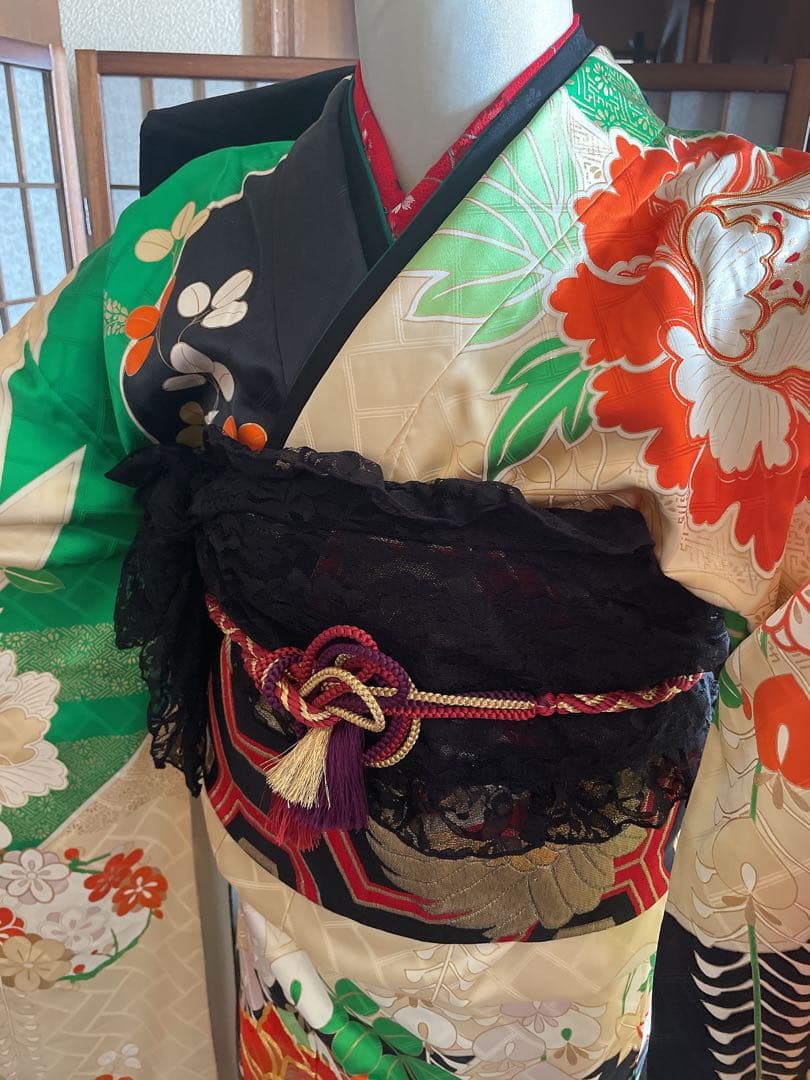 振袖古典柄6点セット大柄花紋様