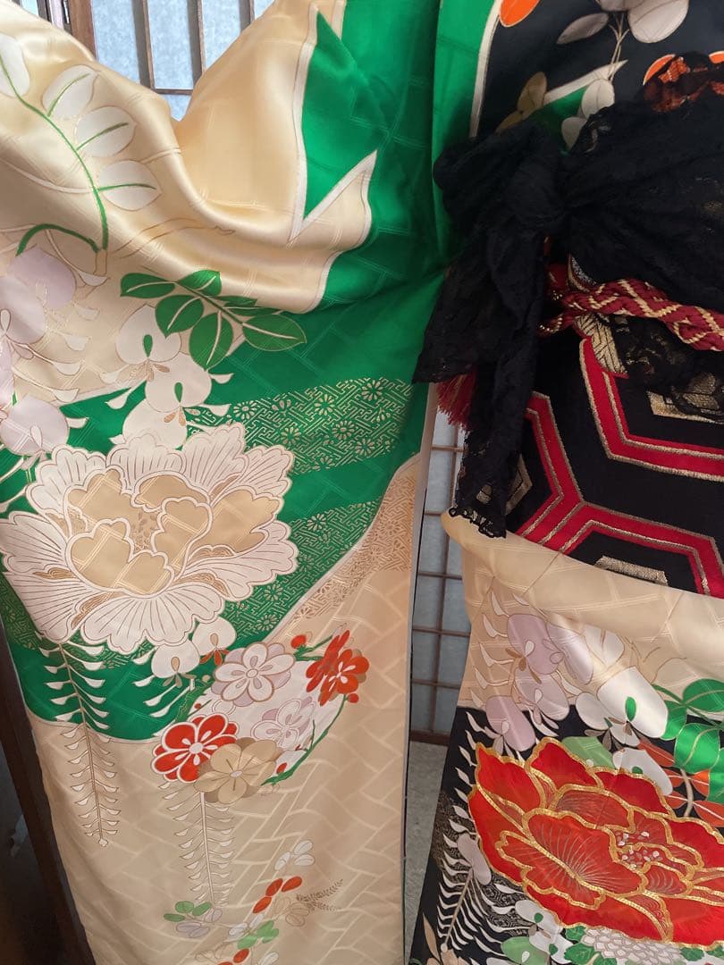 振袖古典柄6点セット大柄花紋様
