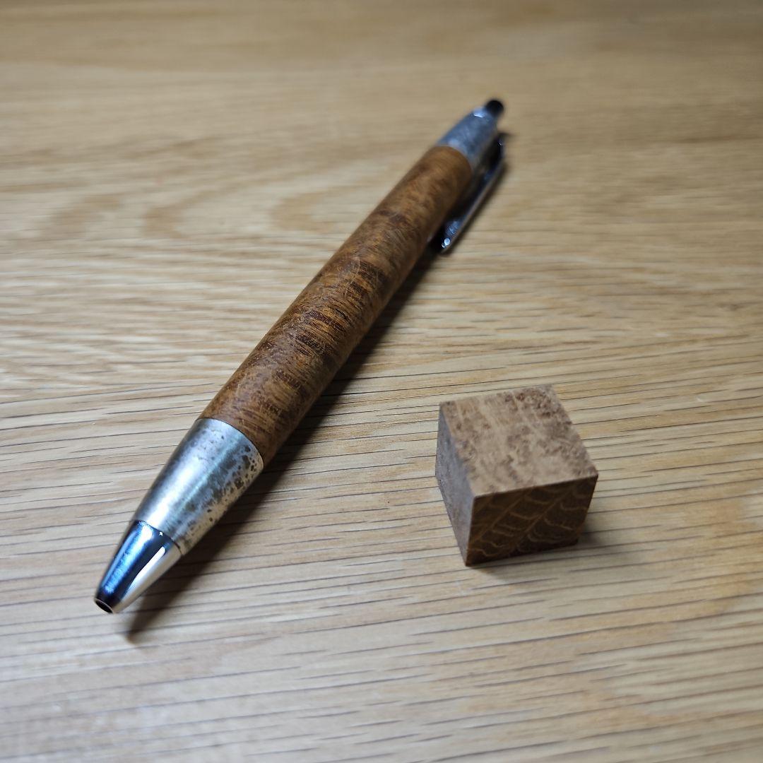 野原工芸 斑紋金具 特上チーク瘤 ボールペン