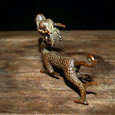 手作りする  純銅  中実  青竜  工芸品  置物60