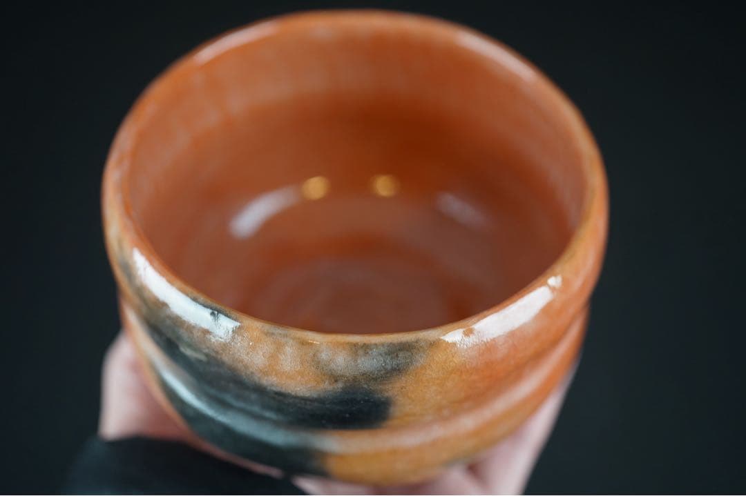 佐々木松楽 黒楽 茶碗 共箱 前大徳 福本積應 書付 抹茶碗 紙箱 茶道具