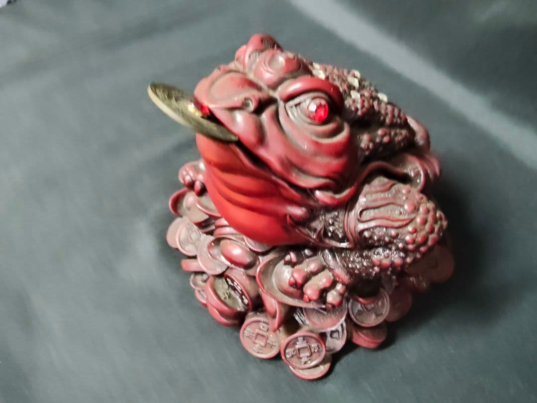 ​【特大・重量4.3kg】風水 銭蛙（ぜにがえる） 三本脚の蛙 縁起物 置物