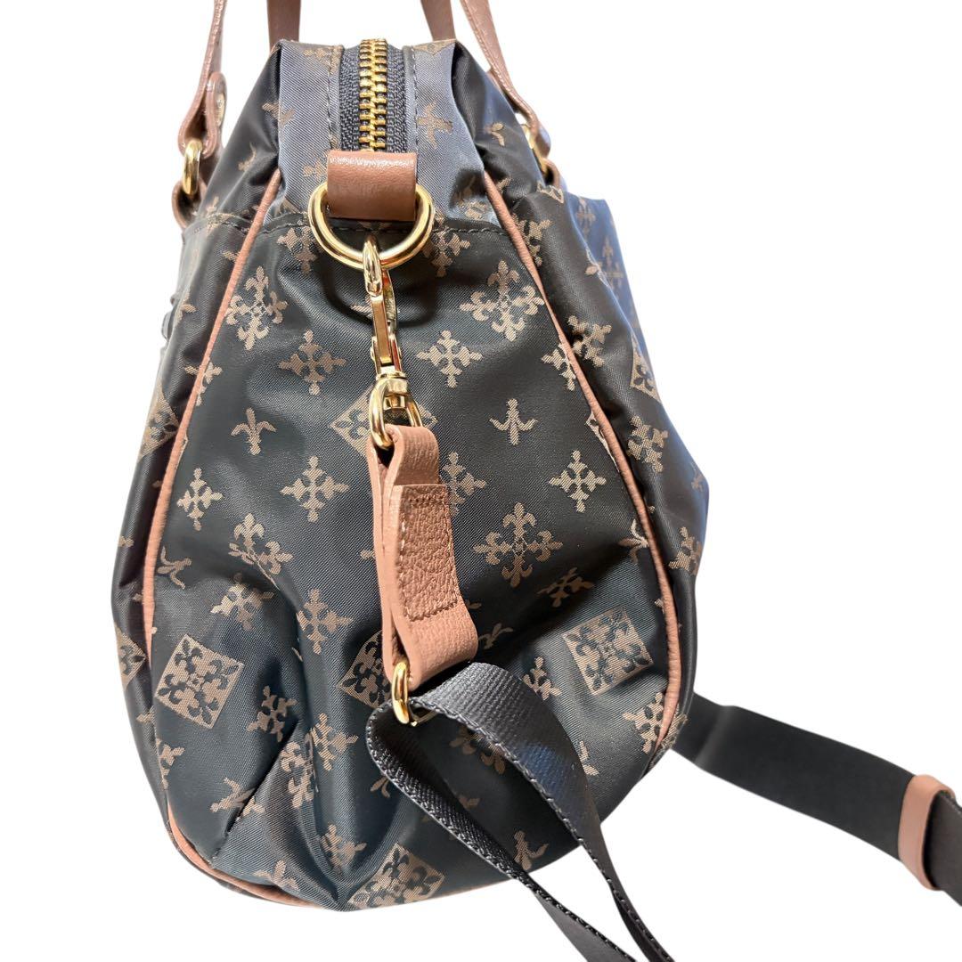 美品 ラシット 2way ショルダーバッグ モノグラム グレー