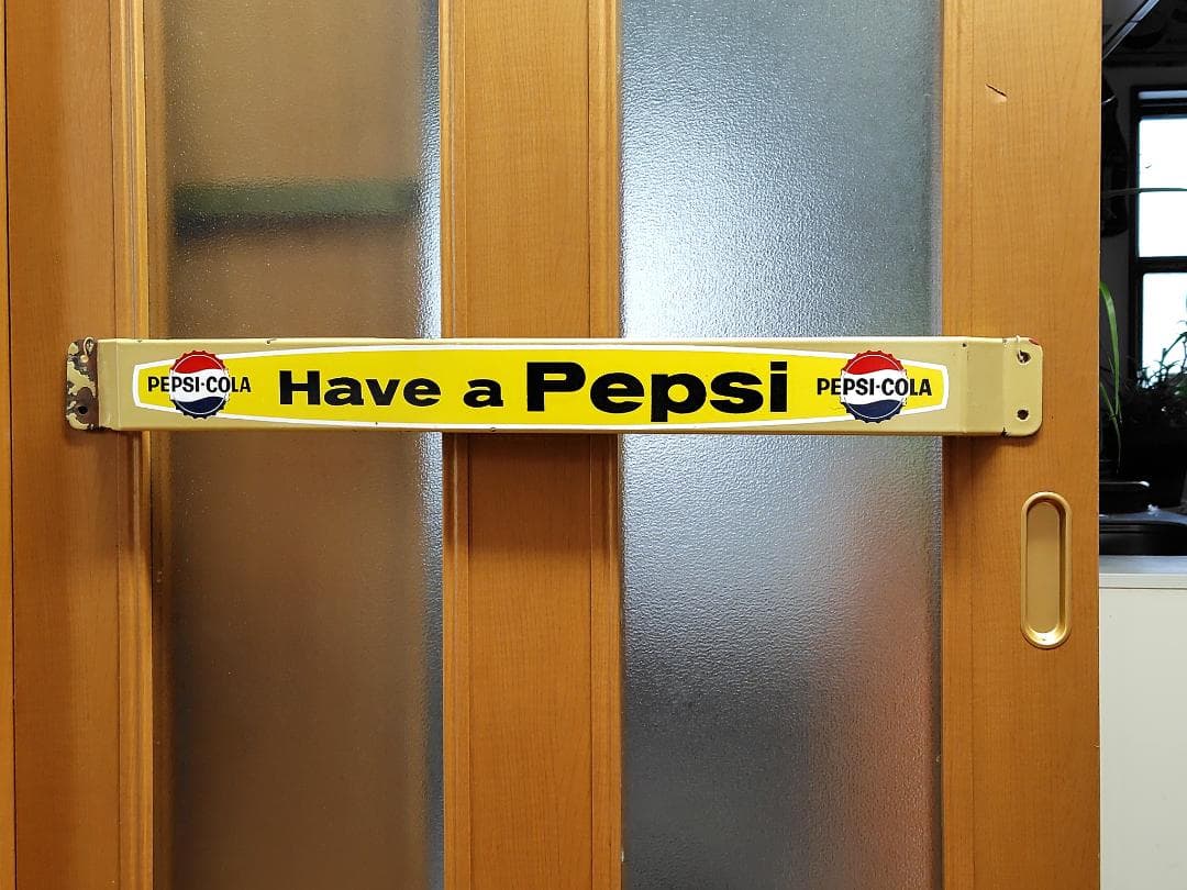 ペプシコーラ ペプシ　レトロ　1962　琺瑯ドアプッシュ　扉