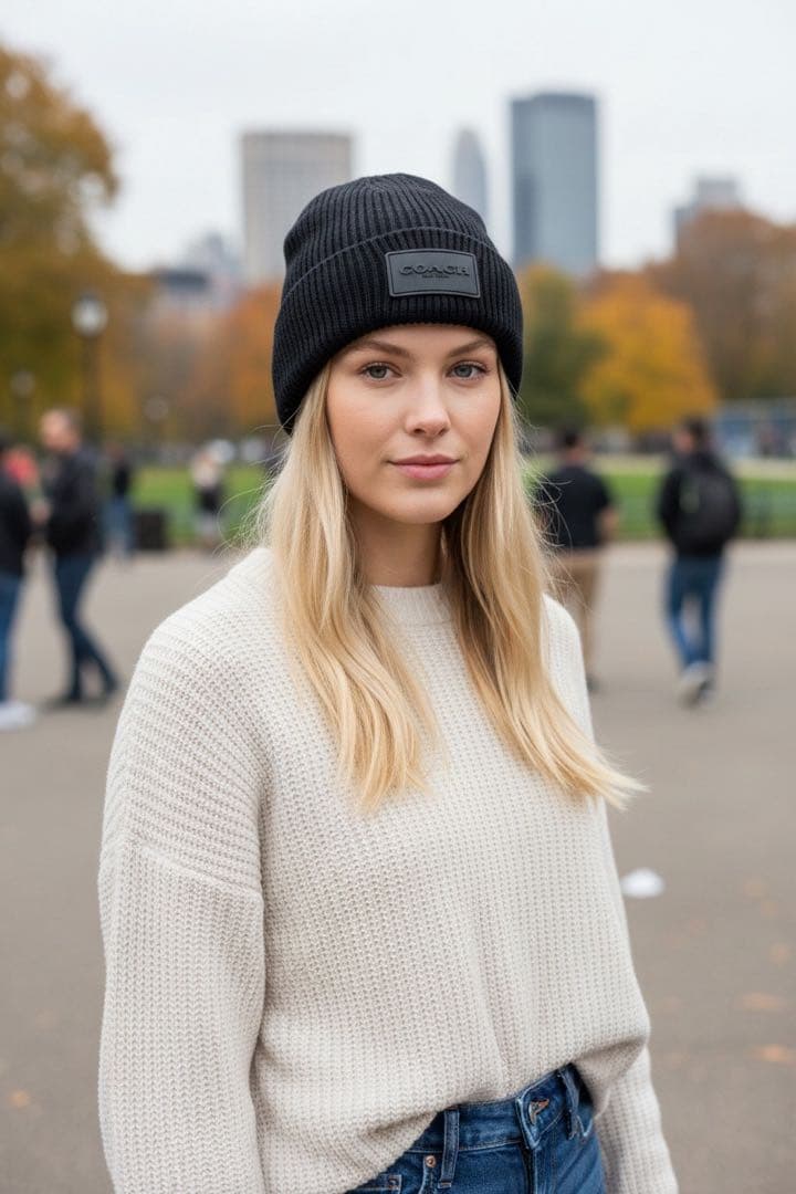 MARINA　新品　ショッパー付　COACH コーチ　ニットキャップ