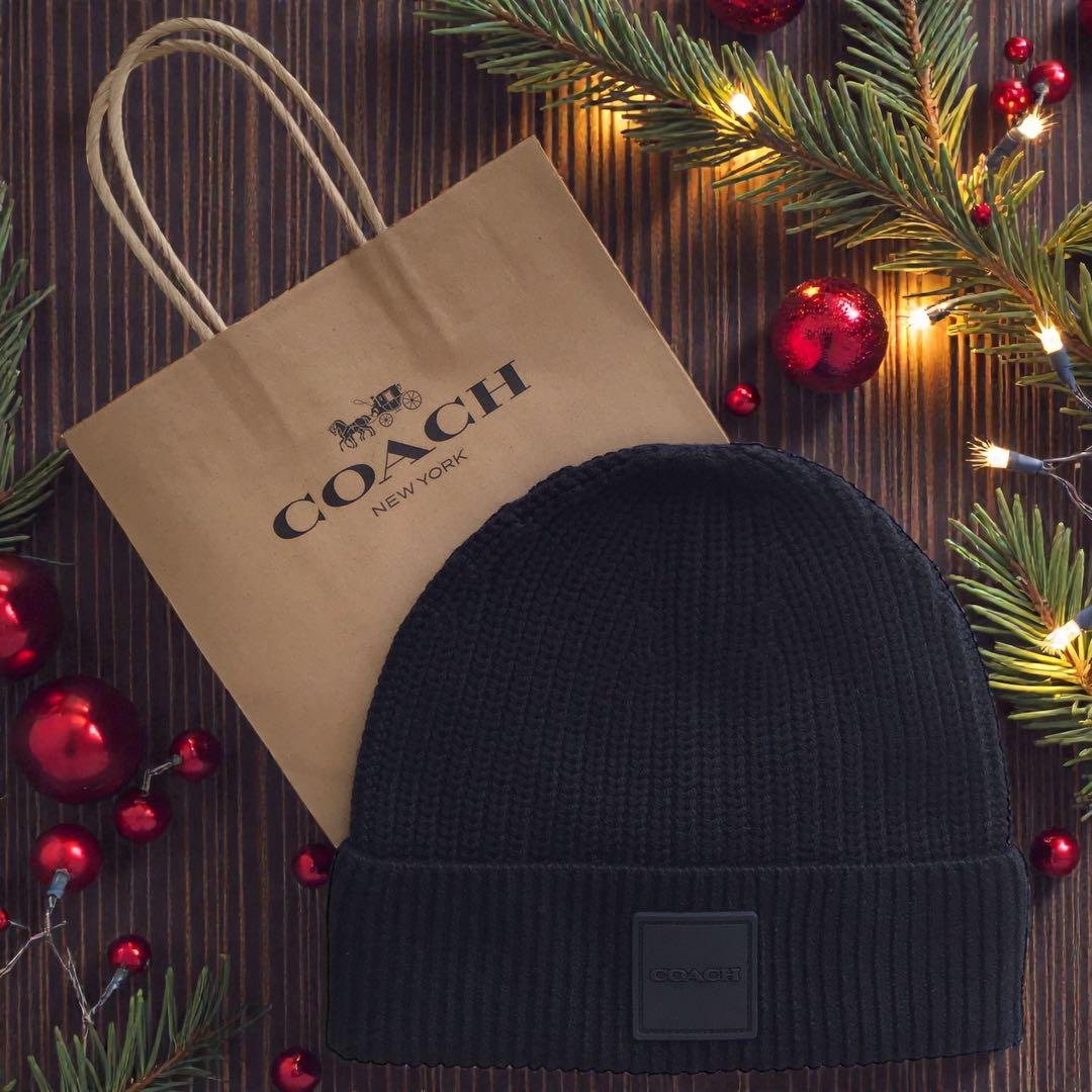 MARINA　新品　ショッパー付　COACH コーチ　ニットキャップ