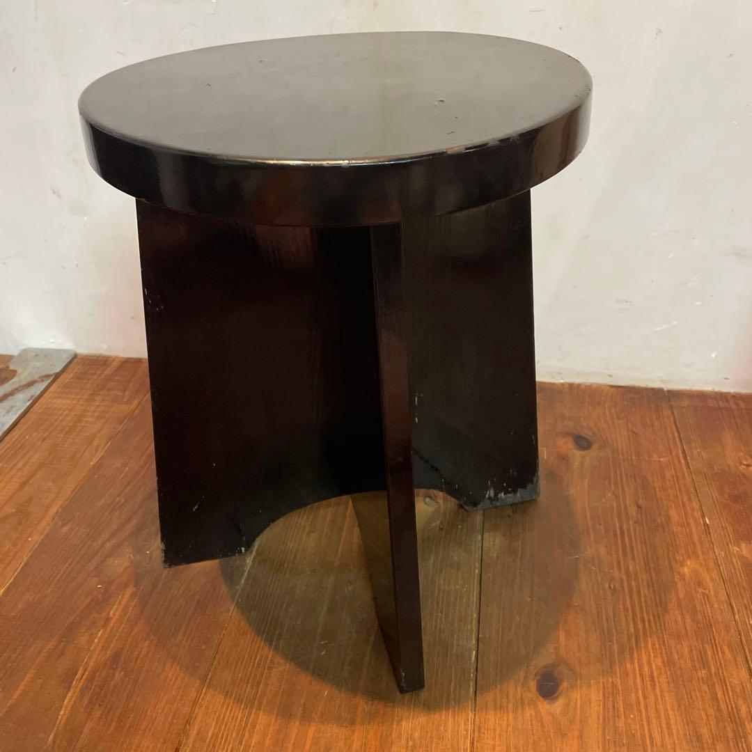 木製　漆塗り　茶道具　円椅子　スツール　立礼用椅子　点茶盤　組立て式　丈夫な作り