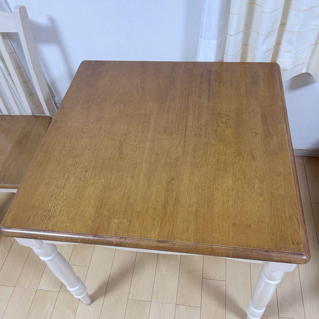 フレンチカントリー　ダイニングテーブル　姫家具　天然木　ラバーウッド　ロココ調