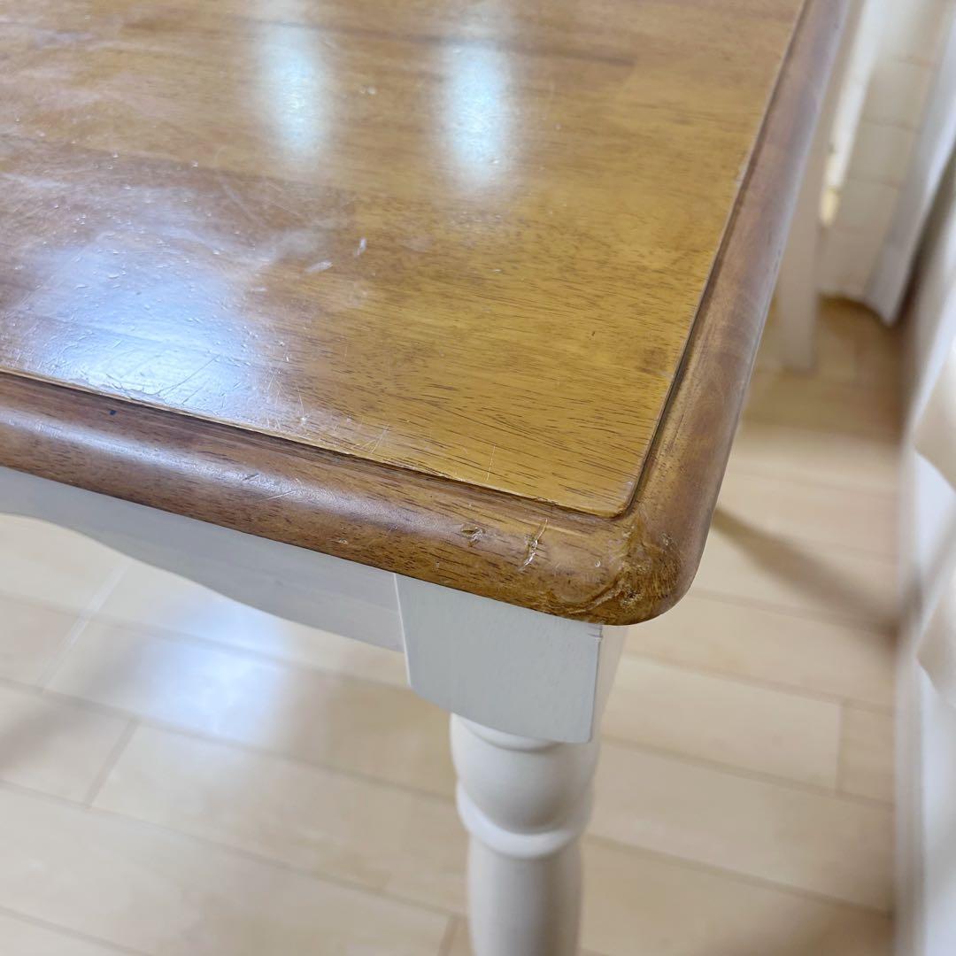 フレンチカントリー　ダイニングテーブル　姫家具　天然木　ラバーウッド　ロココ調