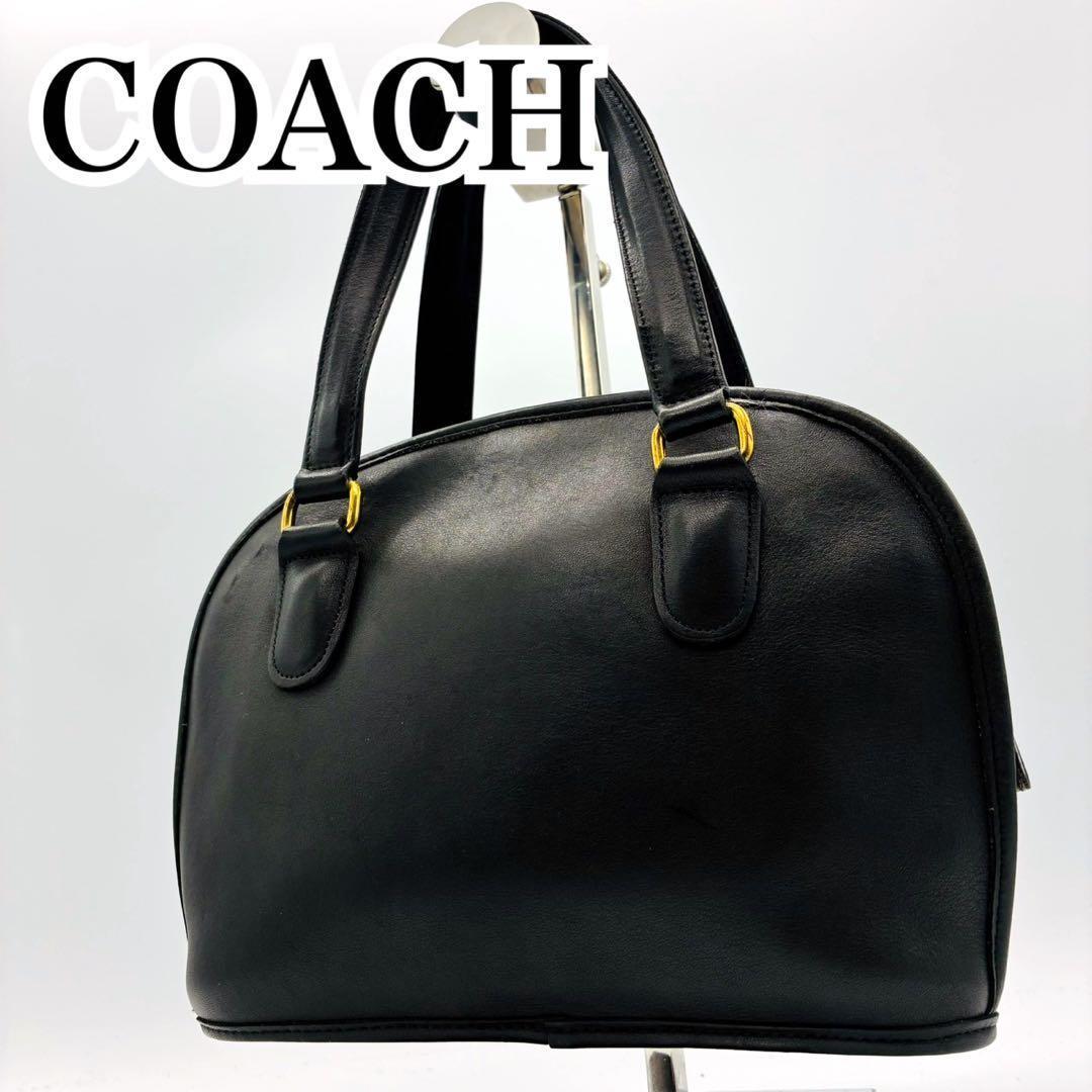 オールドコーチ レザー ハンドバッグ ブラック 黒 USA製 ヴィンテージ