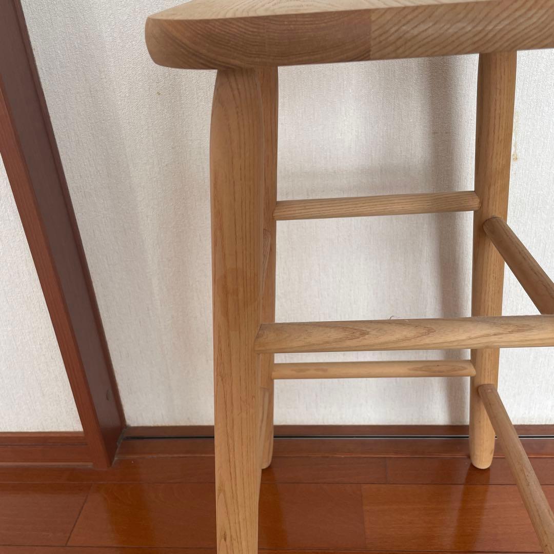 【キャトルセゾン】　天然木　木製ハイスツール