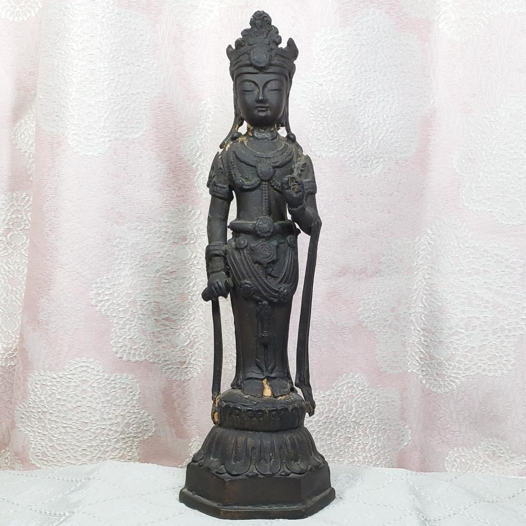 【名宝】◆金銅観音菩薩立像 新羅仏 仏像◆検）天平仏 飛鳥仏 百済仏 空海