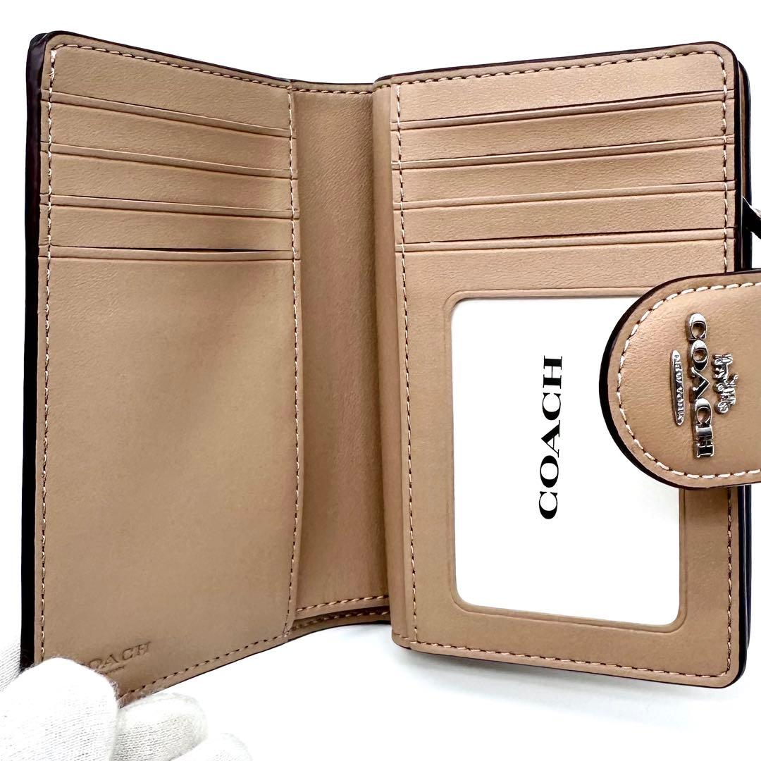 未使用✨COACH コーチ シグネチャー ２つ折り財布 レザー サンド/トープ
