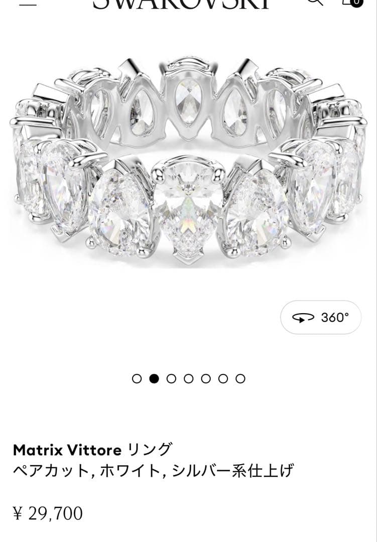【即納】SWAROVSKI MatrixVittoreリング52 約10-11号