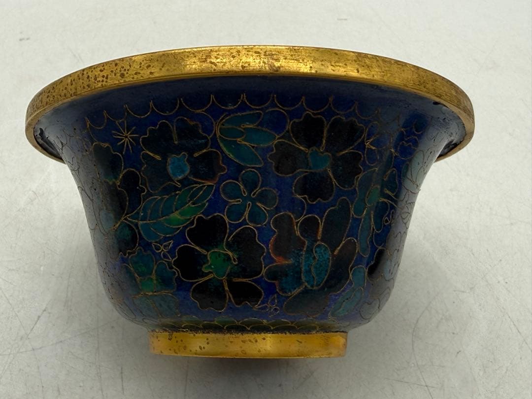 中国　七宝焼　三多紋　杯　台付　送料込み251224