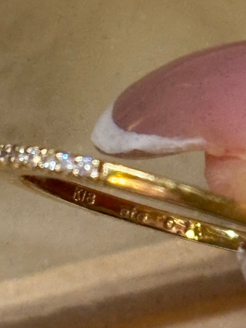 ete ハーフエタニティk18リング 9号