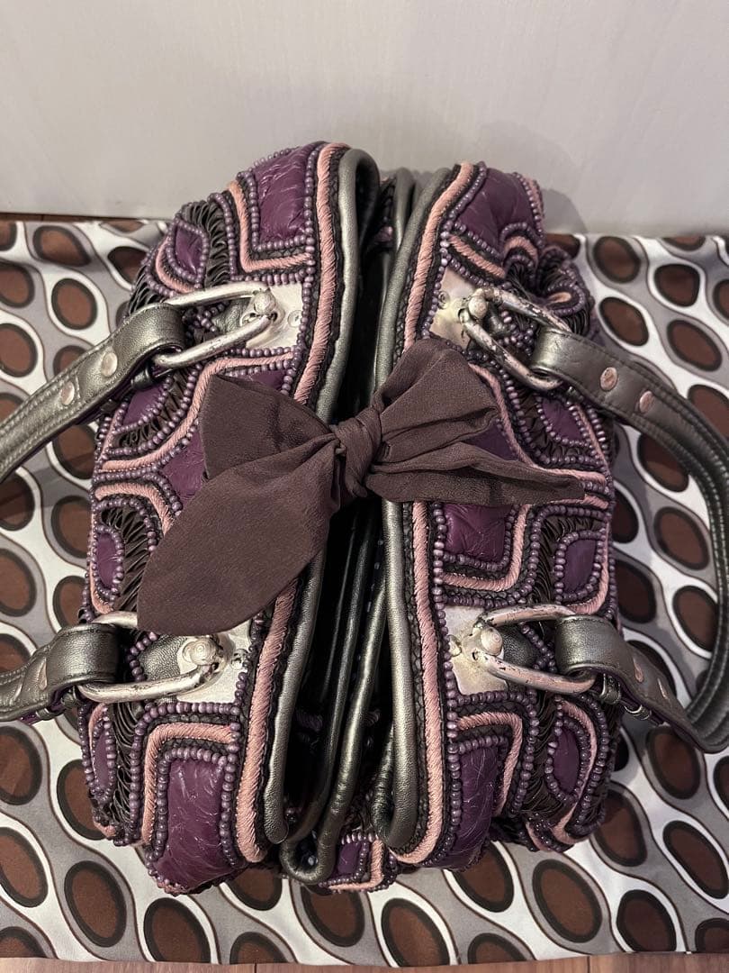 JAMIN PUECH パープルハンドバッグ