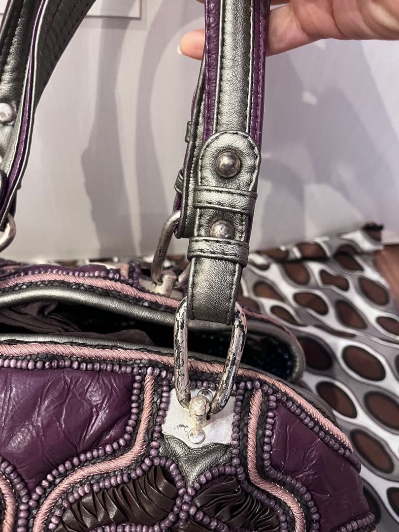 JAMIN PUECH パープルハンドバッグ