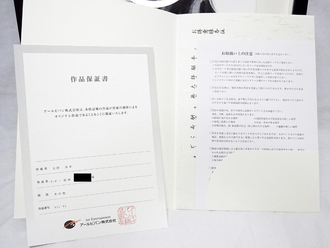 #天野喜孝 #オーダー原画 #吸血鬼ハンターD #共箱 #アールビバン保証書