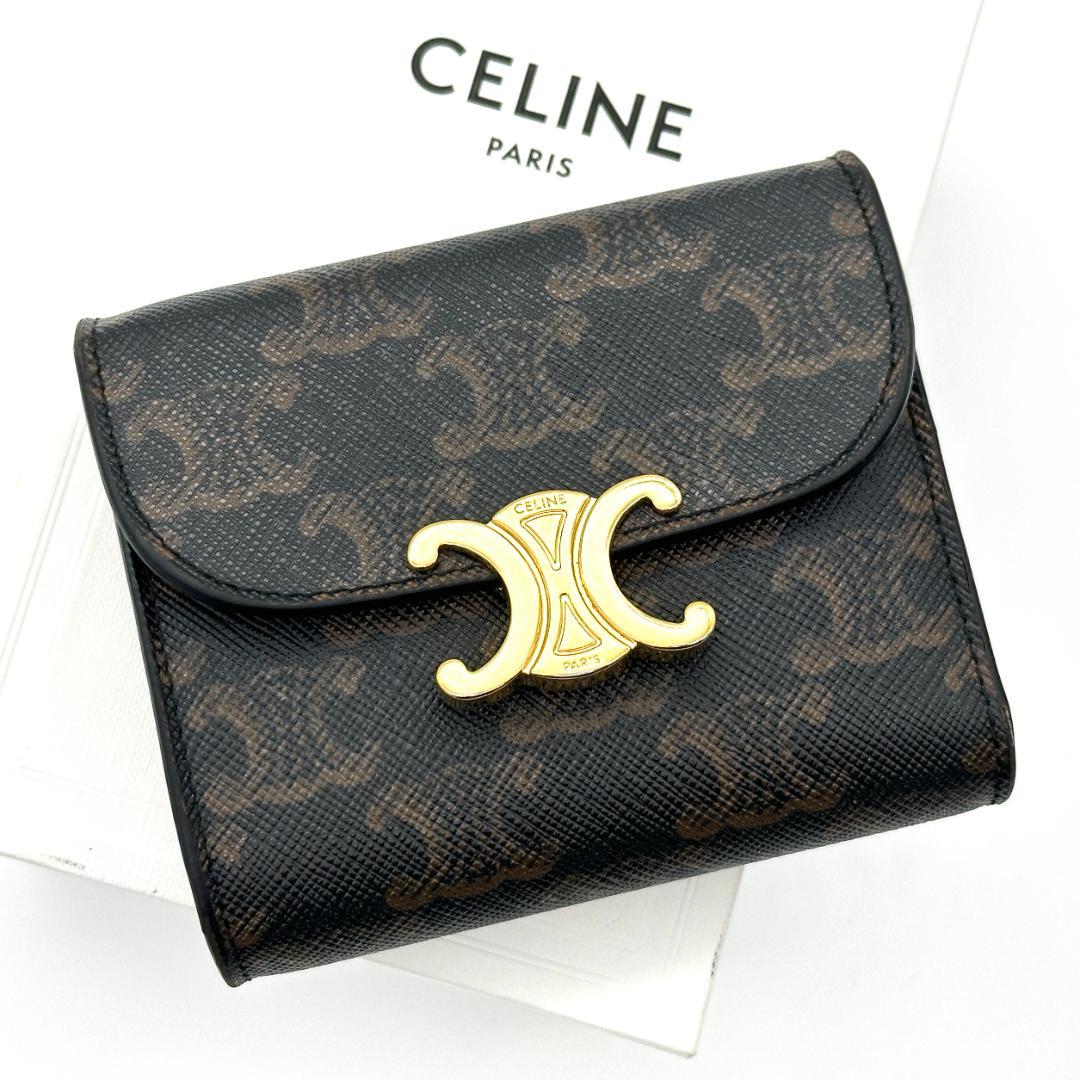 【極美品】セリーヌ　スモール フラップウォレット トリオンフキャンバス　折財布