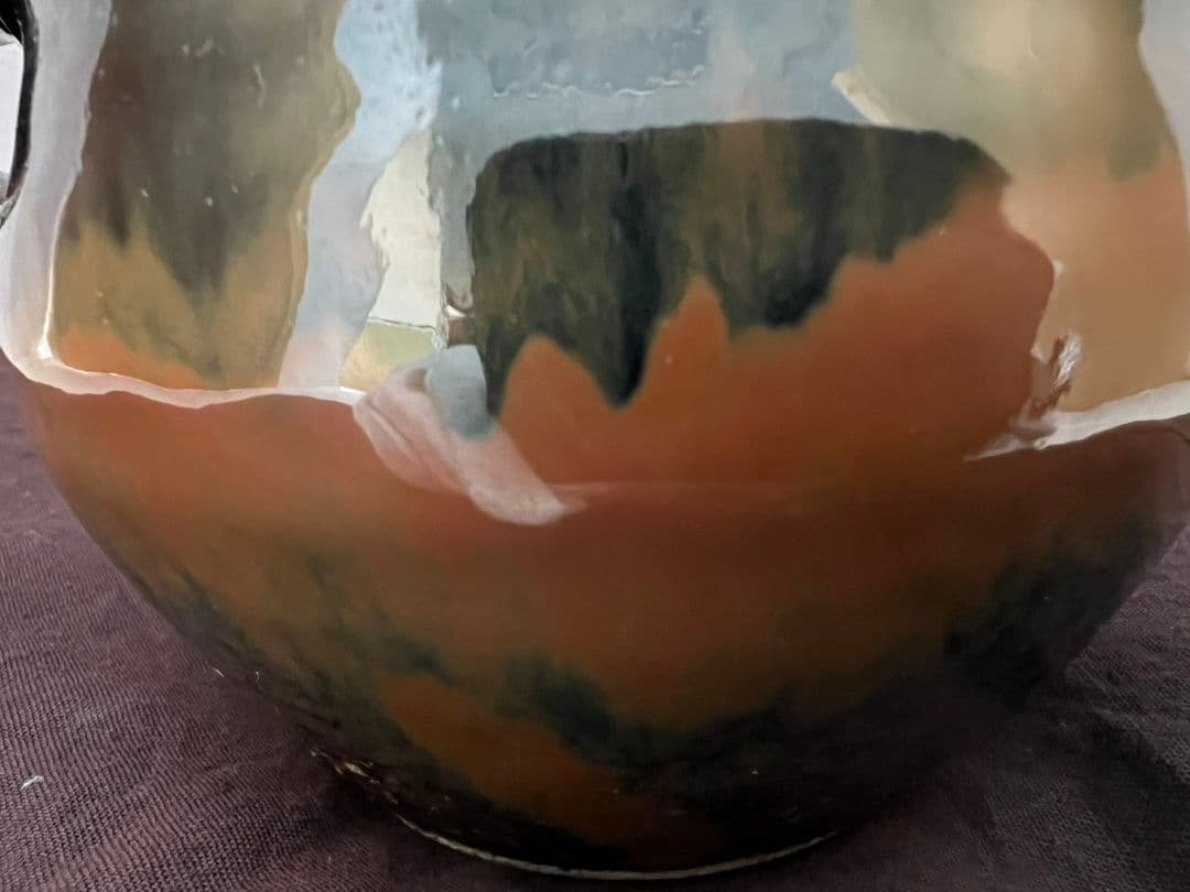 鉄釉双耳壺 (花瓶) 河井久 (師 河井寛次郎)