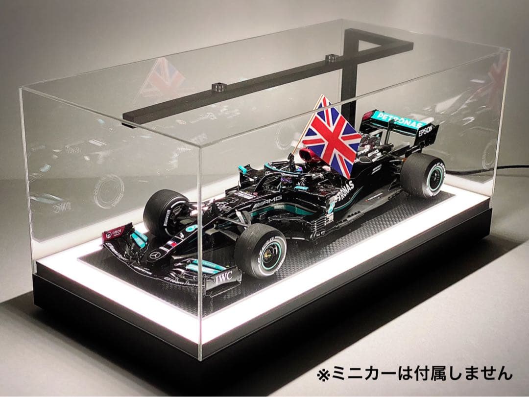 ★1/18 メルセデス 仕様LED照明付ディスプレイケース 【半艶ブラック】