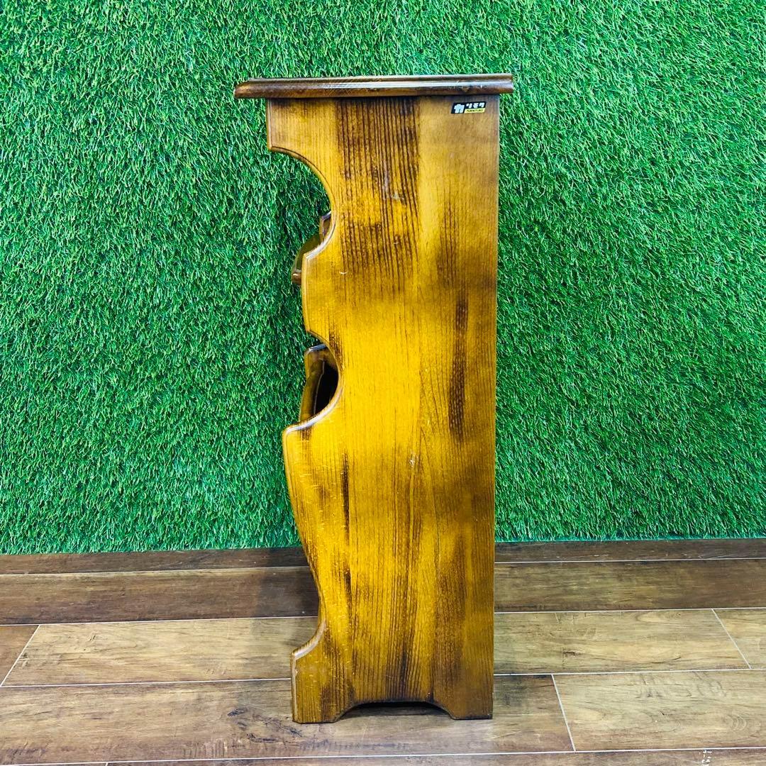 カリモク　アンティーク　レトロ　調　スリッパ　ラック　飾り棚　棚　電話台