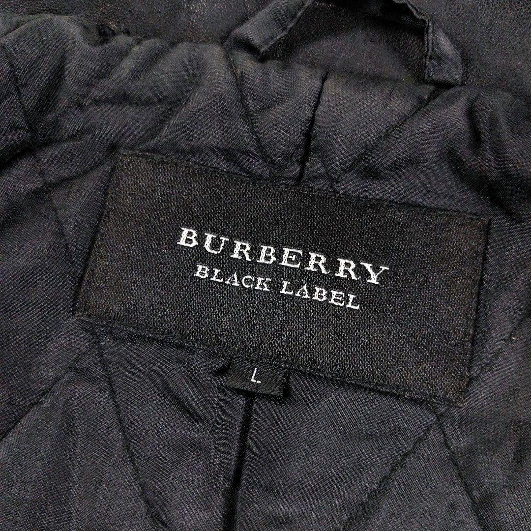 バーバリーブラックレーベル ラムレザーホースロゴ ノバチェックシングルライダース