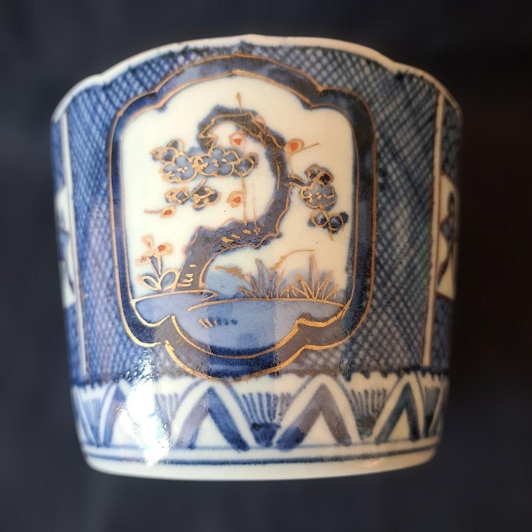 「新春に 松竹梅のそば猪口！②」 古伊万里猪口(直径10.5cm) 骨董アンティ