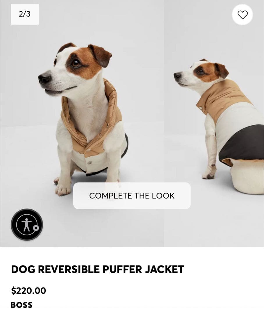 新品☆HUGO BOSS 犬用リバーシブルジャケット XS