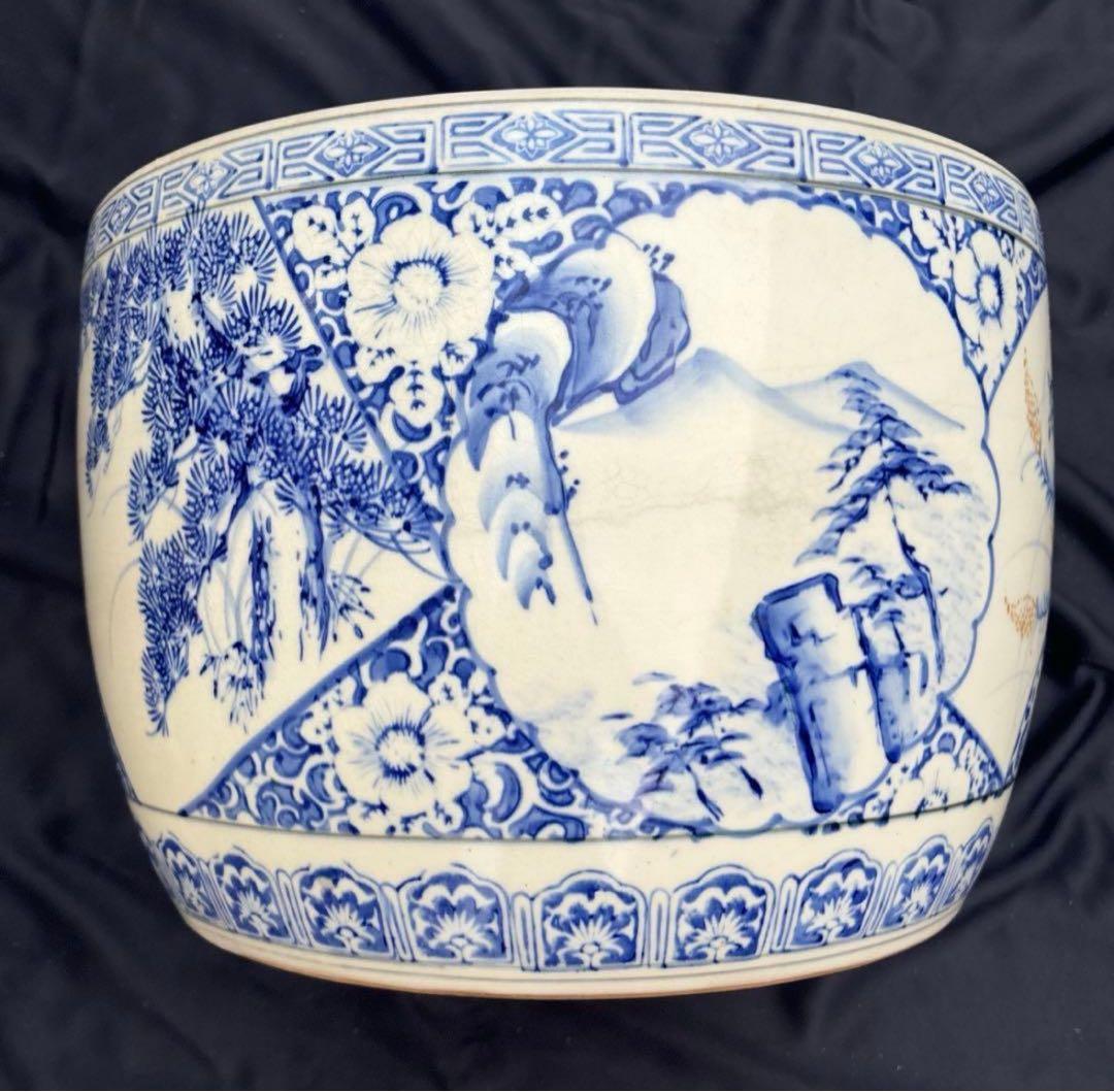 【美品‼︎送料込‼︎】火鉢 メダカ鉢 陶器鉢