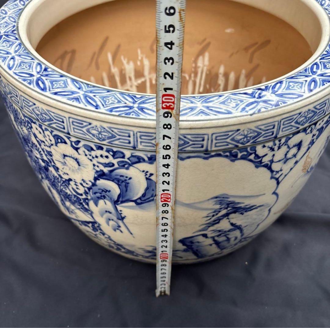 【美品‼︎送料込‼︎】火鉢 メダカ鉢 陶器鉢