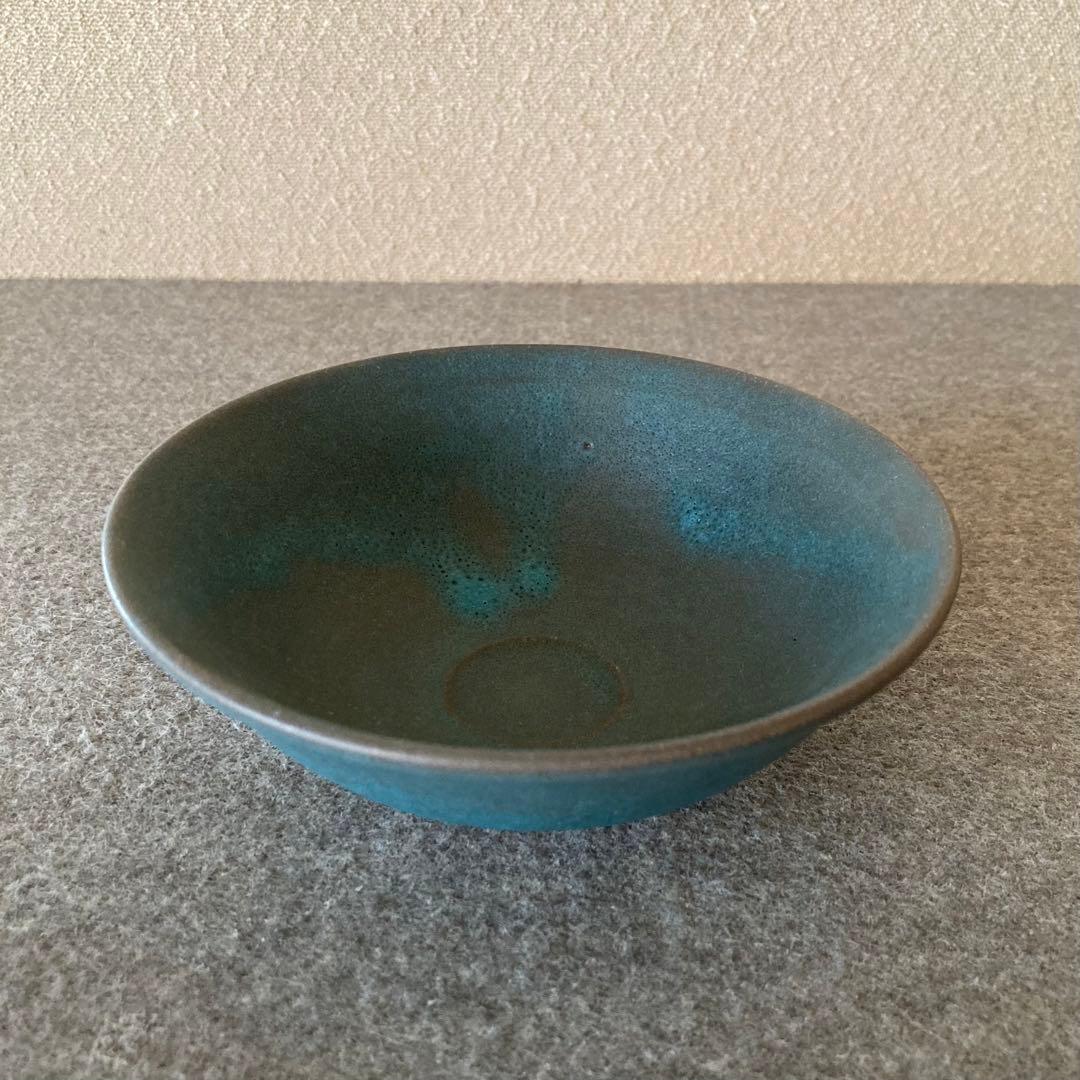 抹茶茶盌　抹茶茶碗　茶道　陶芸　陶器　青銅釉　トルコ青　手作り　オリエント