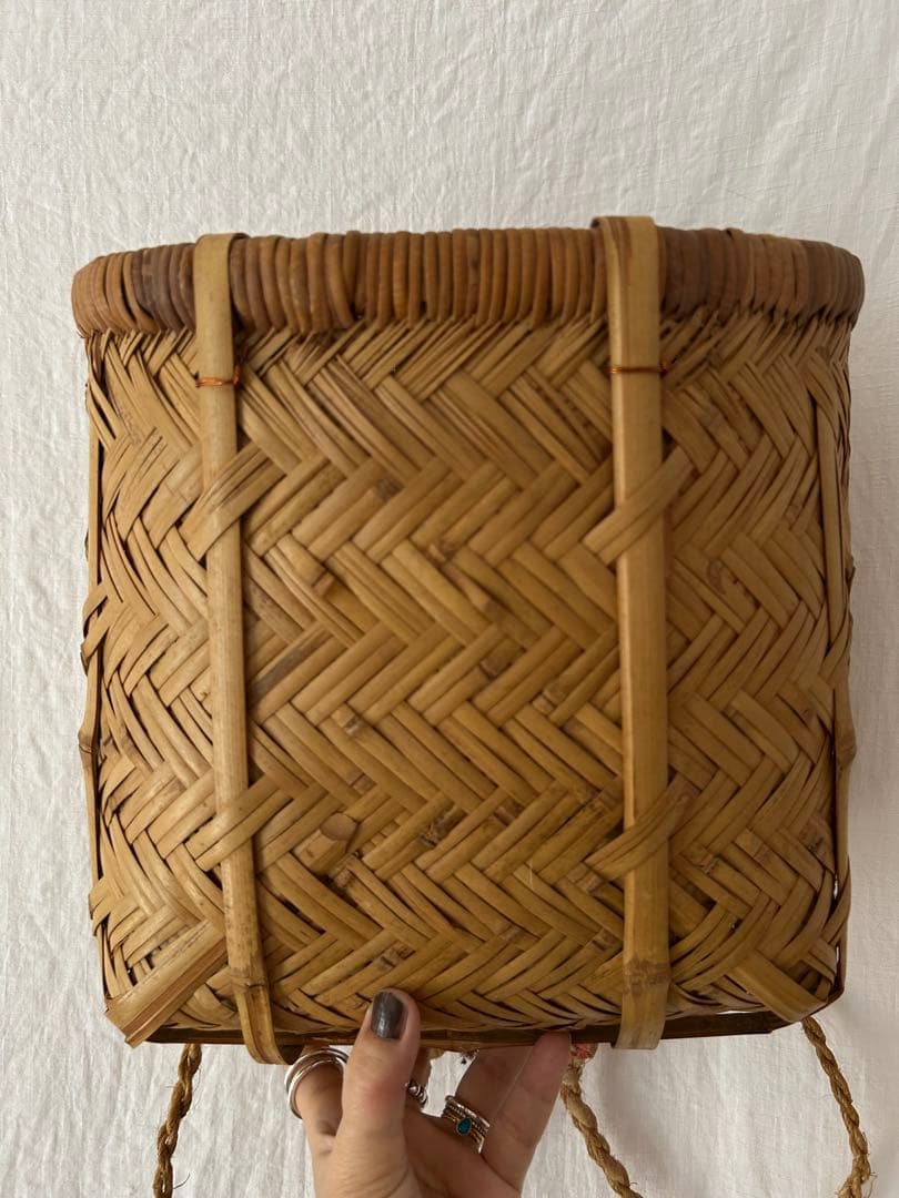 背負竹かご　竹籠 昭和アンティーク籠　しょいかご バッグ 古道具　古民具　レトロ