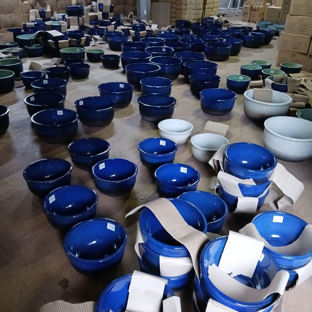 新品　特大Φ50　陶器　睡蓮鉢　メダカ鉢　難有　白　ホワイト　ルーバー高級LWH