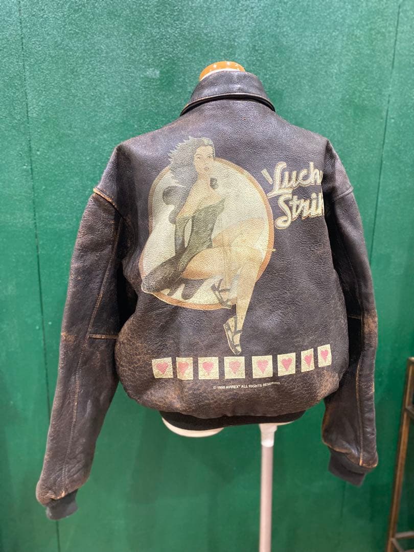 d*3様 希少 アヴィレックス レザージャケット　ピンナップガール 90s ビン