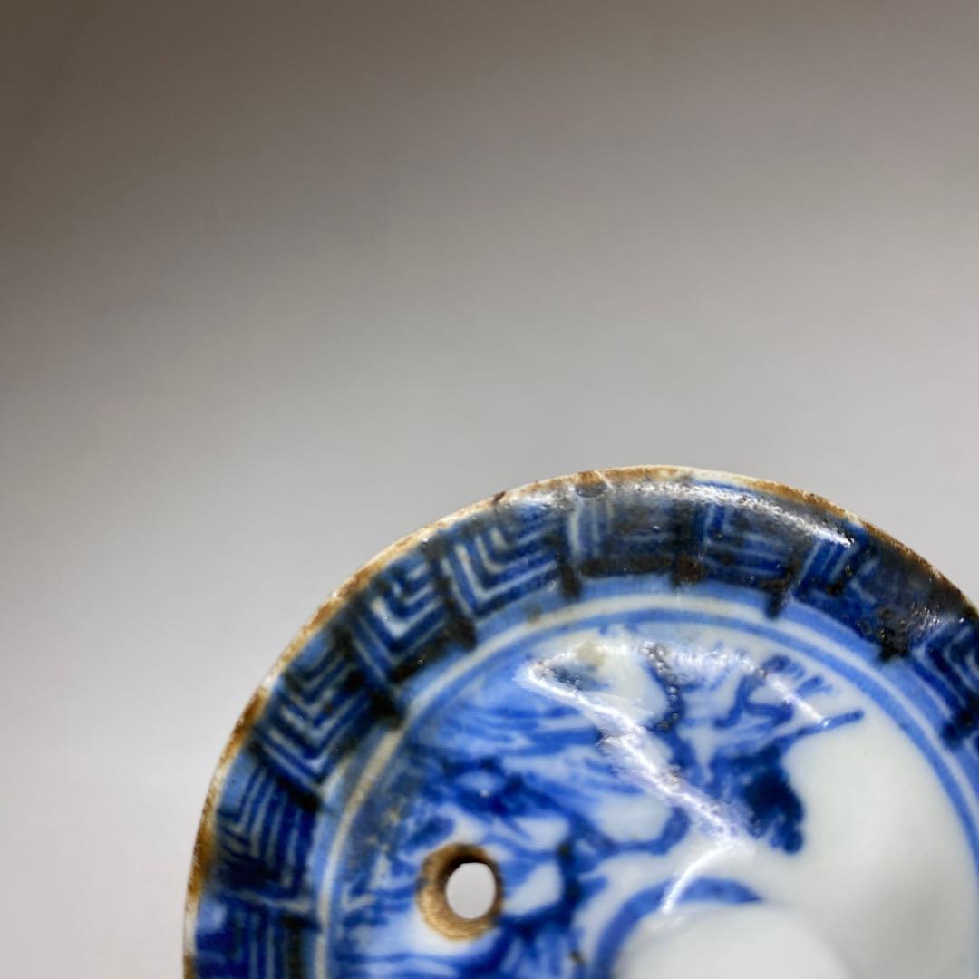 専用青木木米　青花山水画急須取手に銘　　幅約12㎝　東Y7-0116☆2Fトトオ