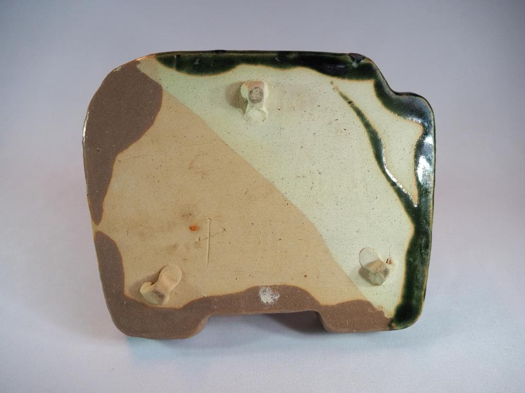 加藤十右衛門造『赤織部手鉢』（共箱）