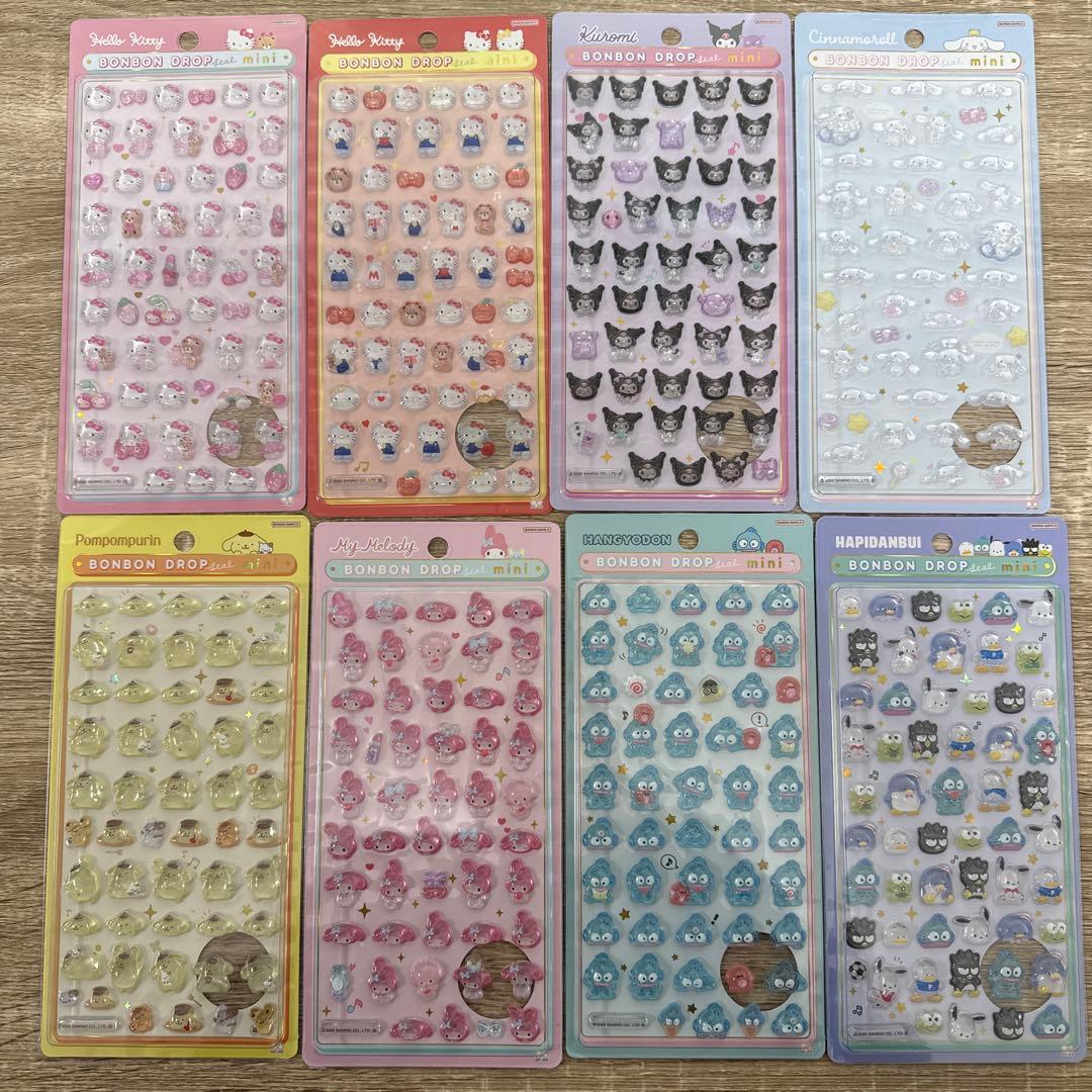 正規品 ボンボンドロップシール ミニ サンリオ 9枚セット おはじきふうシール