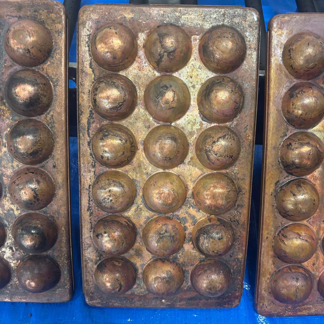 プロ用ガス式たこ焼き器 銅板3プレート 54穴　最終値引　超メルカリ市