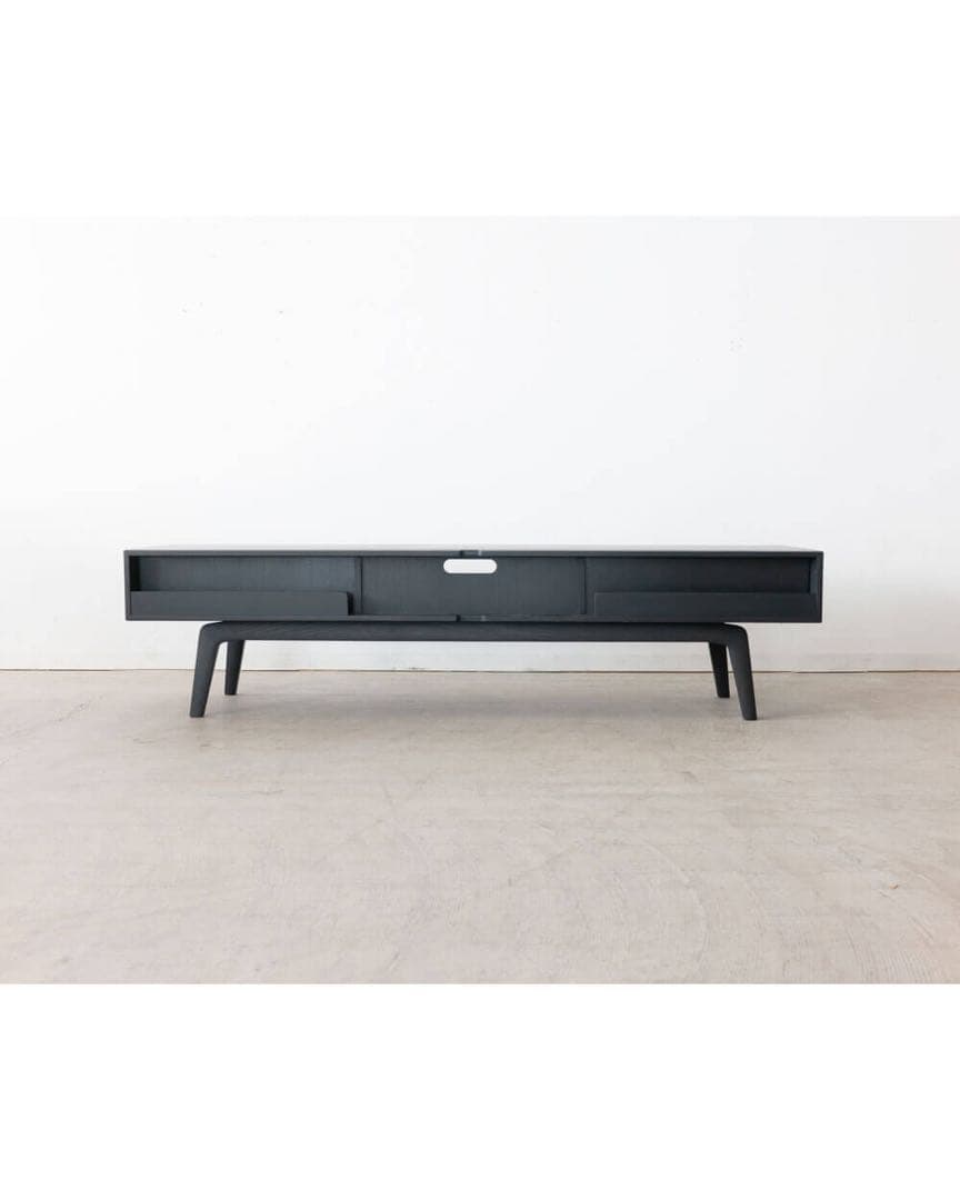 ELEGANCE テレビボード 1745 ホワイトアッシュ材 / Black