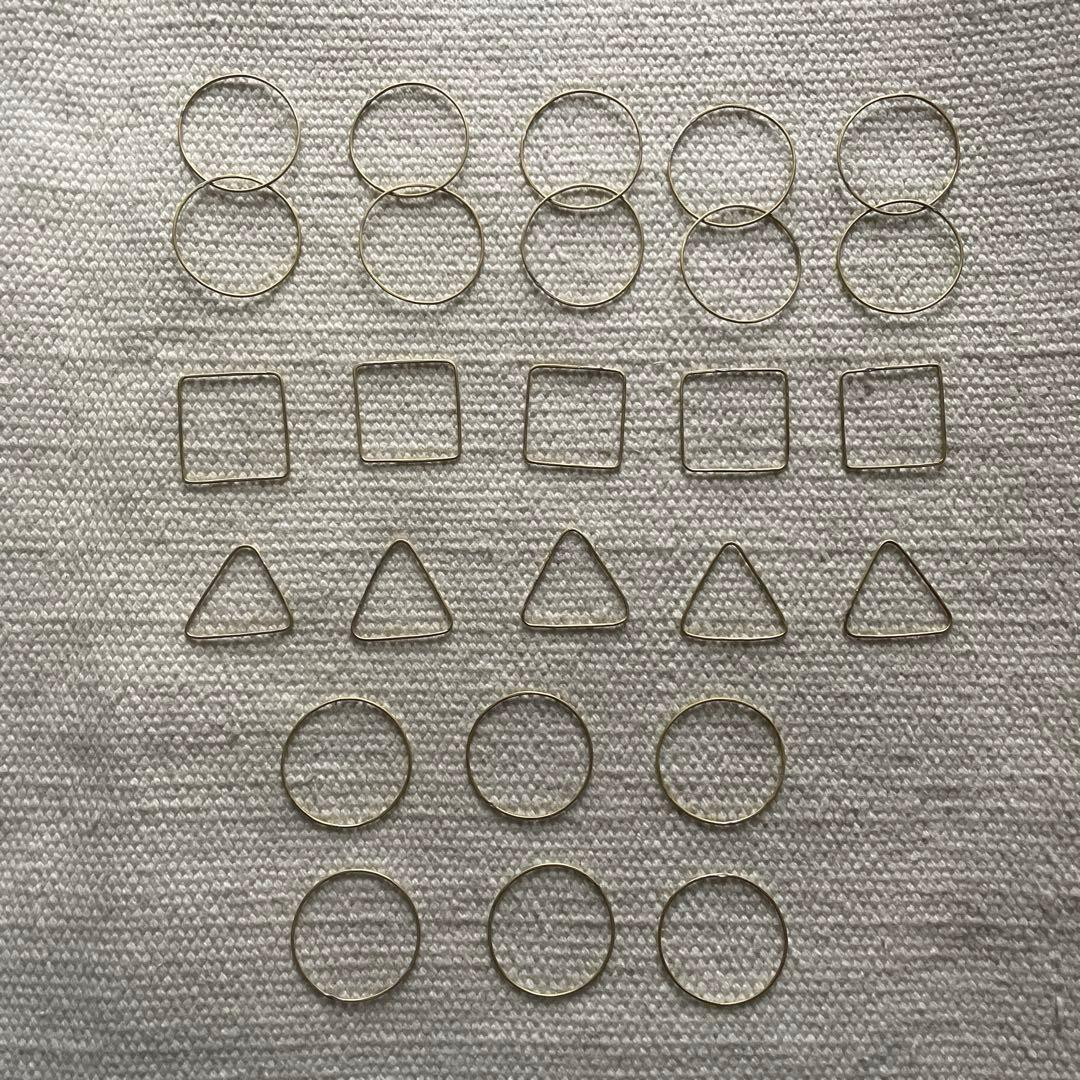 よしよし　ハンドメイド　真鍮　飾り　輪っか　リング　4種類　21個